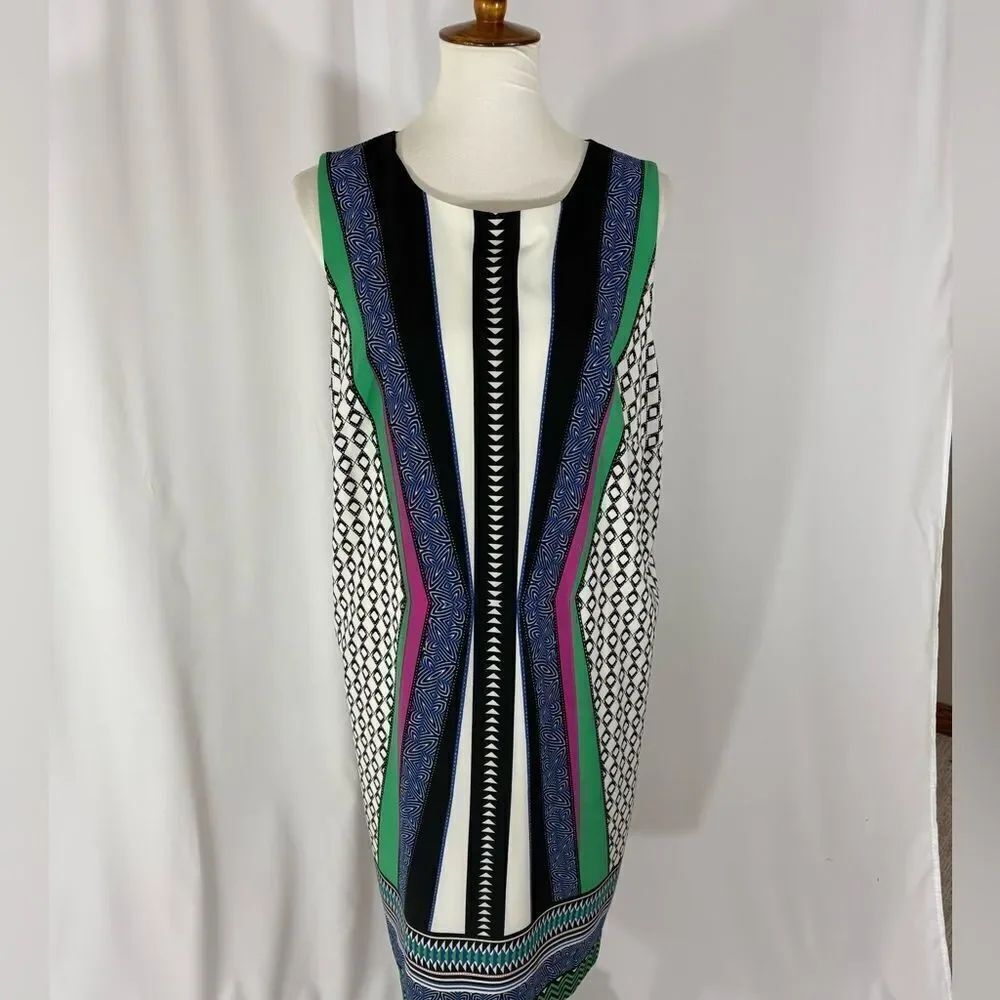 NWOT Gibson Latimer Sleeveless Midi Multi Print Dress